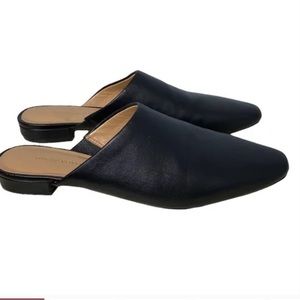 Banana Republic Black Leather Slip on Mules